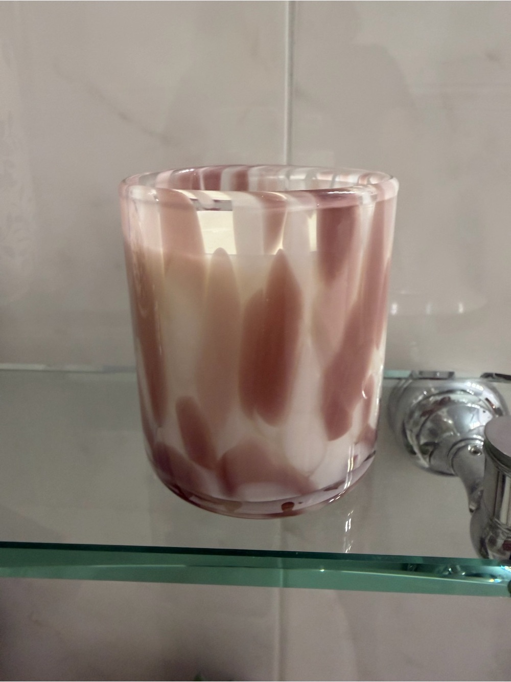 Sonoma Lilac Fields Confetti Art Glass Candle Kohls single wick NEW